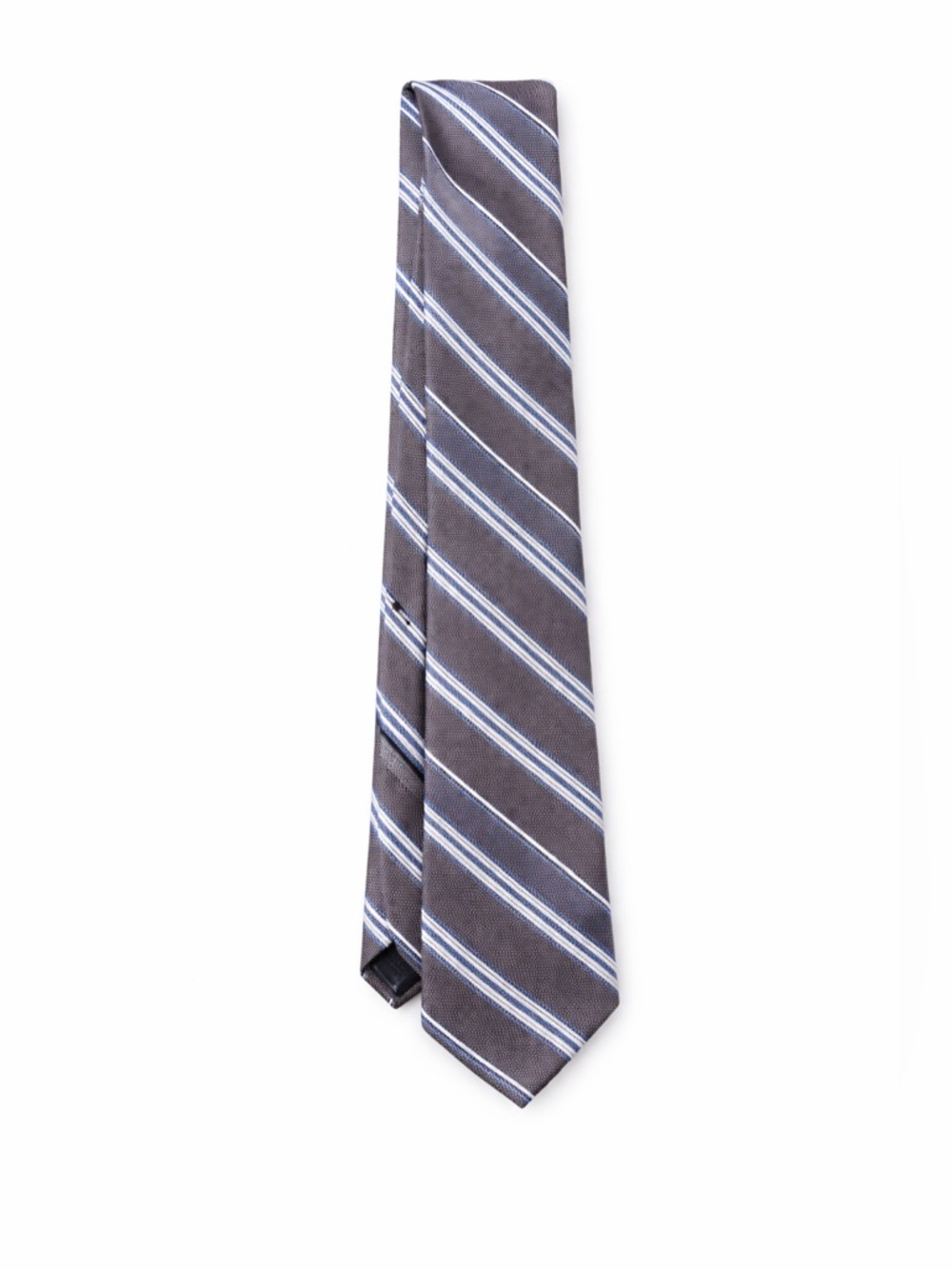 Brooks Brothers Gray Blue Striped Tie Classic Silk Business Necktie